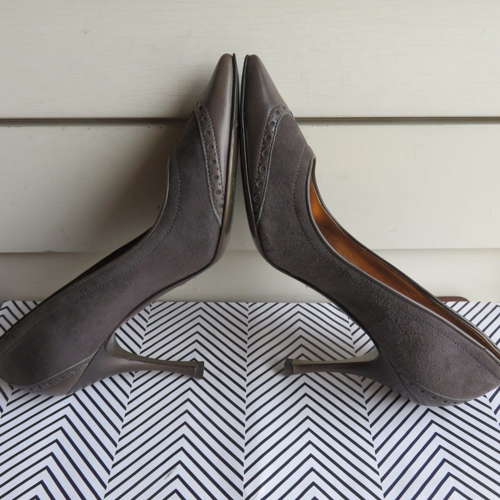 Dolce & Gabbana 6.5 Pumps Gray Leather Suede Italy - Picture 7 of 11